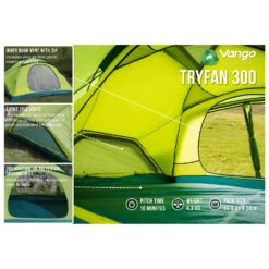 Vango Tryfan 300 - 3-Personen Zelt 9 Vango Tryfan 300 - 3-Personen Zelt -Outwell Verkaufs-Shop vango tryfan 300 3 personen zelt detail 3
