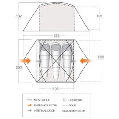 Vango Tryfan 300 - 3-Personen Zelt 13 Vango Tryfan 300 - 3-Personen Zelt -Outwell Verkaufs-Shop vango tryfan 300 3 personen zelt detail 7